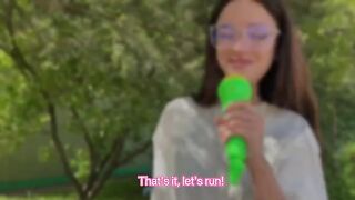 A girl apologized to me, so I had to fuck her in the forest