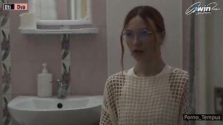 Russian schoolgirl gets her pussy railed by pervert stepdad and friend