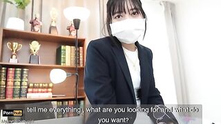 The gardener has sex with his sexy Asian teacher in the classroom