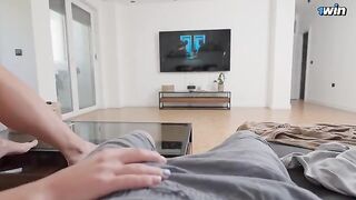 While my parents aren't home, my stepsister fucked me hard