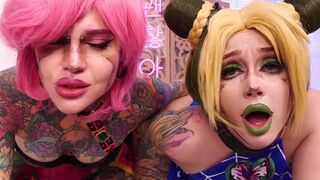 JoJo explores anal adventures with vibrant cosplay partner