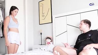 Guy caught his stepsister jerking off in the closet with him