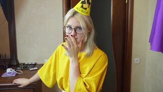 A step-sister was passionately fucked by her stepbrother on her birthday