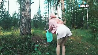 A sexy girl got lost in the forest and met a forester with an impressive endowment