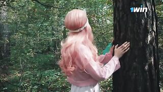 A sexy girl got lost in the forest and met a forester with an impressive endowment