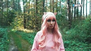 A sexy girl got lost in the forest and met a forester with an impressive endowment