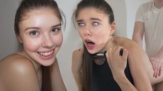 The guy pushed his dick in the girl’s tight pussy until he came