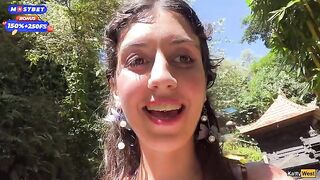 Public blowjob and cumwalk by the waterfall, extremely risky!