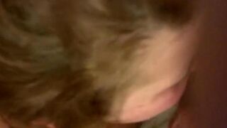 A guy stuck his cock in egg and then shoved it into the mouth of a blonde