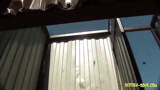 A girl has sex on the camera in a beach house without knowing