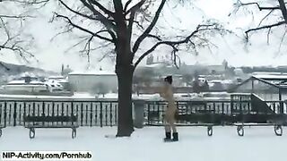 Student became a naughty one and showed her boobs in public