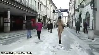 Student became a naughty one and showed her boobs in public