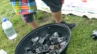 Outdoor sex of Russian students in the wood, a perfect fuck