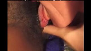 A young black beauty has sex with her older white lover in a steamy scene