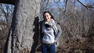 Fucked a stranger with a dildo in the forest