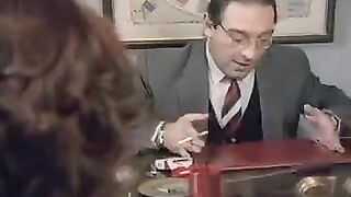 50-year-old man fucks a young student on the table