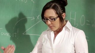 The girl student is having a problem with math in college