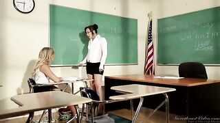 The girl student is having a problem with math in college