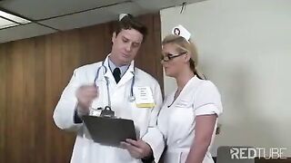 The doctor fucks the cute little nurse in her uniform