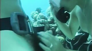 A guy has sex with a hairy girl with a nice ass in the water