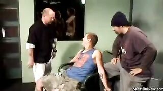Bukakke in the mouth, rough sex with squirt