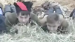 The man brought a girl to the barn and fucked her in the hay
