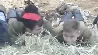 The man brought a girl to the barn and fucked her in the hay