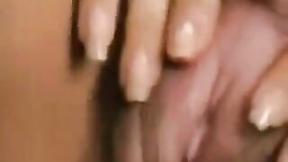 I rubbed the hairy pussy with a big clitoris