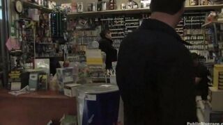 A rough sex in the shop is not polite