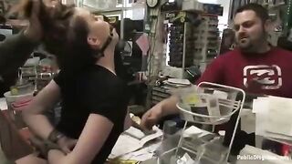 A rough sex in the shop is not polite