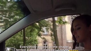 The bride gets intimate with a taxi driver and spreads her legs