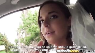 The bride gets intimate with a taxi driver and spreads her legs