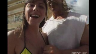 Bicycle ride turned into a passionate encounter with a busty babe
