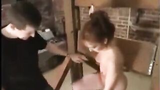 The cute girl was tied up and had rough sex with her boyfriend