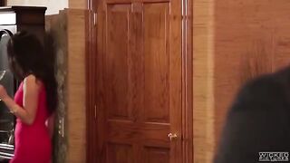 Two sisters have fun with friend in the bathroom