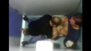 The camera in the toilet caught some steamy action with gays getting intimate
