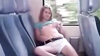 On the bus, she started masturbating in the back seat