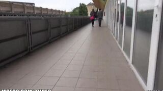 Caught a girl at the station, and she's got a great ass!
