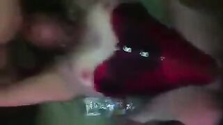 A cool sex in the disco hall during a party