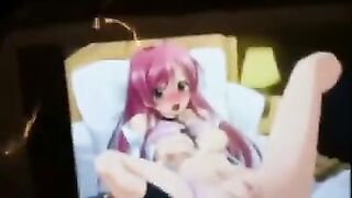 Hentai was very fond of jerking off with hentai porn videos