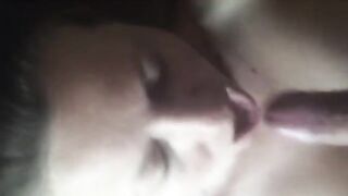 A warm welcome and a gentle suck of the cock at home