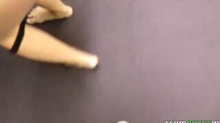 The cute fair-haired girl knows how to do a sweet blowjob