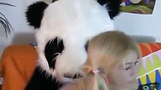 A sexy woman has sex with her favorite bear