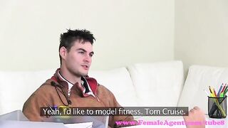 Blonde beauty on casting couch for sex audition