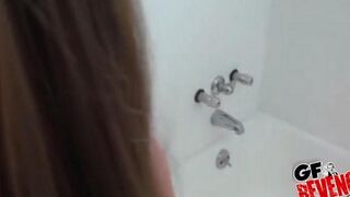 Girl sucks her boyfriend's dick at home and suctions his balls