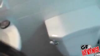 Girl sucks her boyfriend's dick at home and suctions his balls