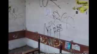 A girl isn't embarrassed to do a blowjob in public places