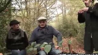 A father and son engaged in a brutal act of incest in the forest