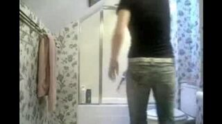 A secret camera in the toilet caught someone in a compromising act