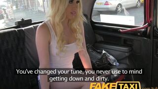 The blondie got to a new city and had to pay for the trip
